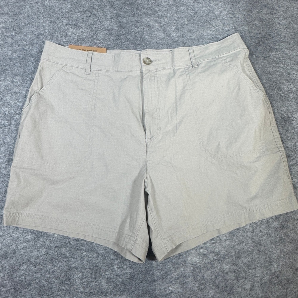 Eddie Bauer Womens Tan Ripstop Shorts Size 16 NWT 1849046 Stretch Hiking Utility